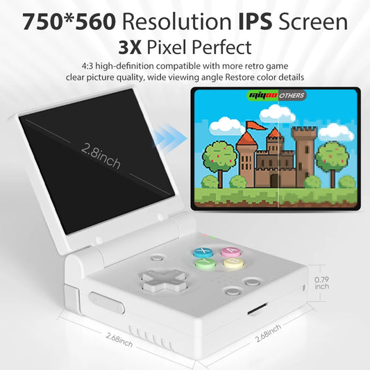 iGameConsole MIYOO Best Premium Retro Handheld Console 2026 | 10000 Preloaded GBA SNES PS1 Games Plug and Play | Back to School Gift for Kids Adults Dad | 2.8 Inch IPS OnionOS 64GB Emulator Console | Nostalgic Classic Gaming Childhood Memories