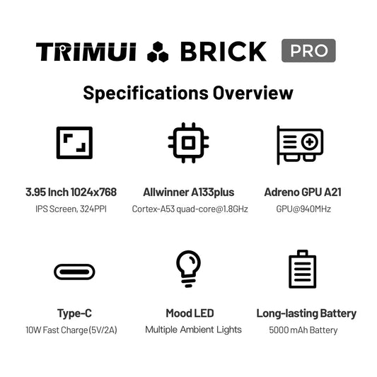 iGameConsole TRIMUI BRICK Best Premium Retro Handheld Console 2026 | 10000 Preloaded GBA SNES PS1 Games Plug and Play | Back to School Gift for Kids Adults Dad | 3.95 Inch IPS Linux 64GB Emulator Console | Nostalgic Classic Gaming Childhood Memories