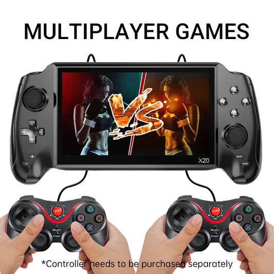 iGameConsole POWKIDDY X20 Best Retro Handheld Gaming Console 2026 | 10000 Preloaded GBA SNES PS1 Games Plug and Play | Back to School Gift for Kids Adults Dad | 7.0 Inch IPS Linux 64GB Emulator Console | Nostalgic Classic Gaming Childhood Memories