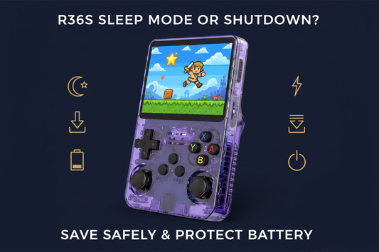 R36S sleep mode or shutdown — 2026 — safe saves and battery protection guide by iGameConsole