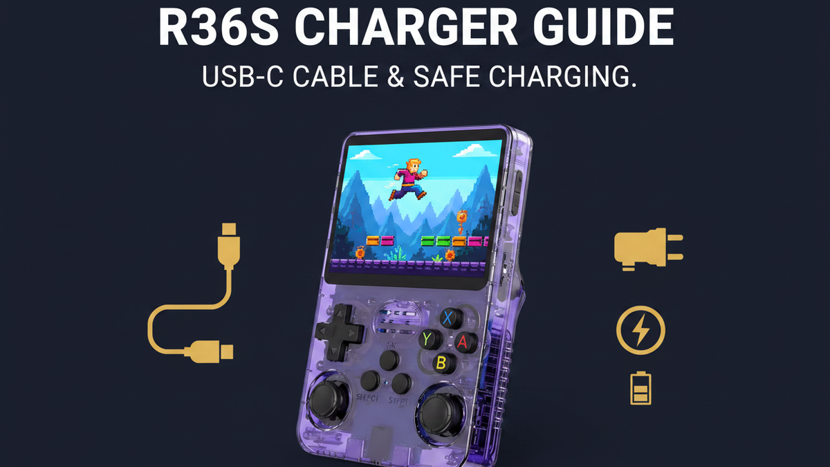 R36S charger guide — 2026 — USB-C cable and safe charging by iGameConsole