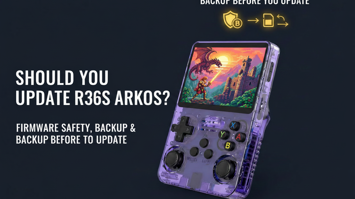 R36S ArkOS update safety — 2026 — backup and firmware guide by iGameConsole