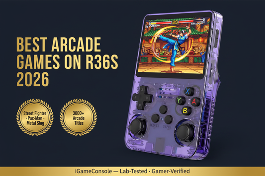 Best arcade games on R36S 2026 Street Fighter Metal Slug Pac-Man MAME 3000 titles iGameConsole