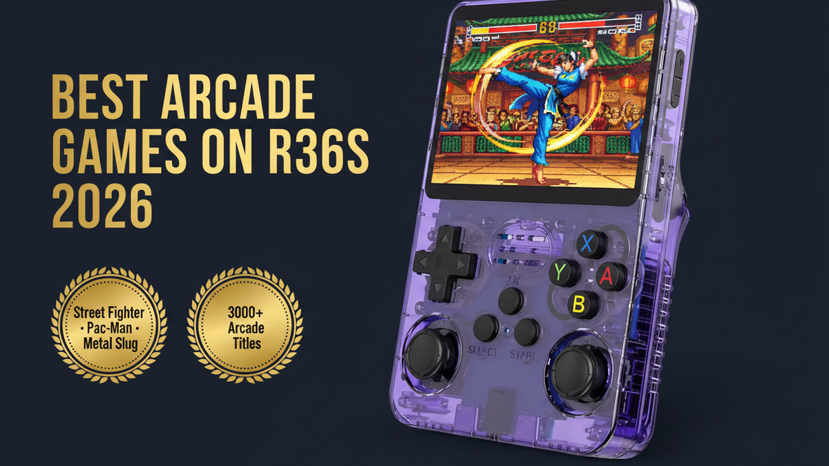 Best arcade games on R36S 2026 Street Fighter Metal Slug Pac-Man MAME 3000 titles iGameConsole