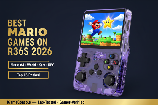 Best Mario games on R36S 2026 Super Mario 64 World Kart RPG top 15 ranked iGameConsole