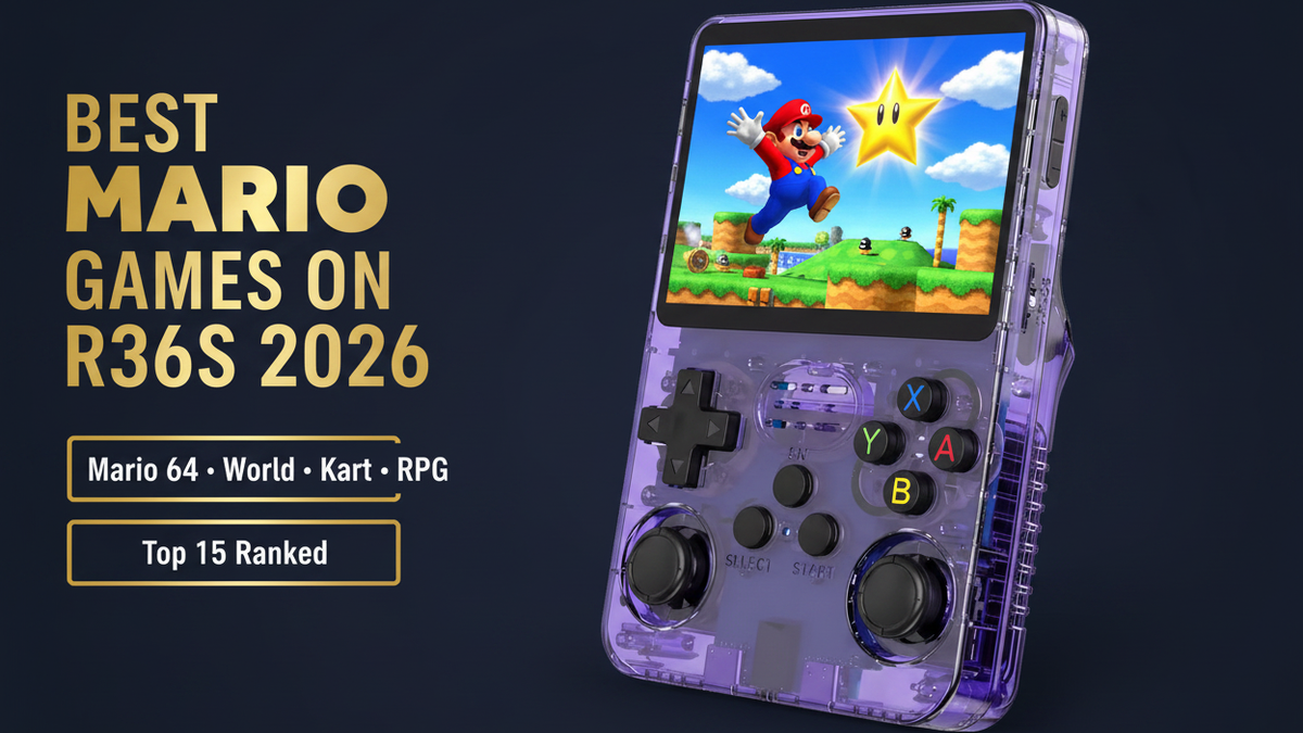 Best Mario games on R36S 2026 Super Mario 64 World Kart RPG top 15 ranked iGameConsole
