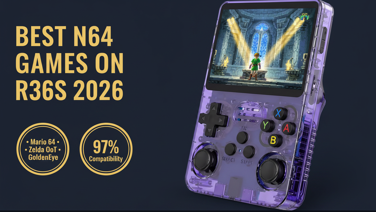 Best N64 games on R36S 2026 Mario 64 Zelda Ocarina GoldenEye 97% compatibility iGameConsole