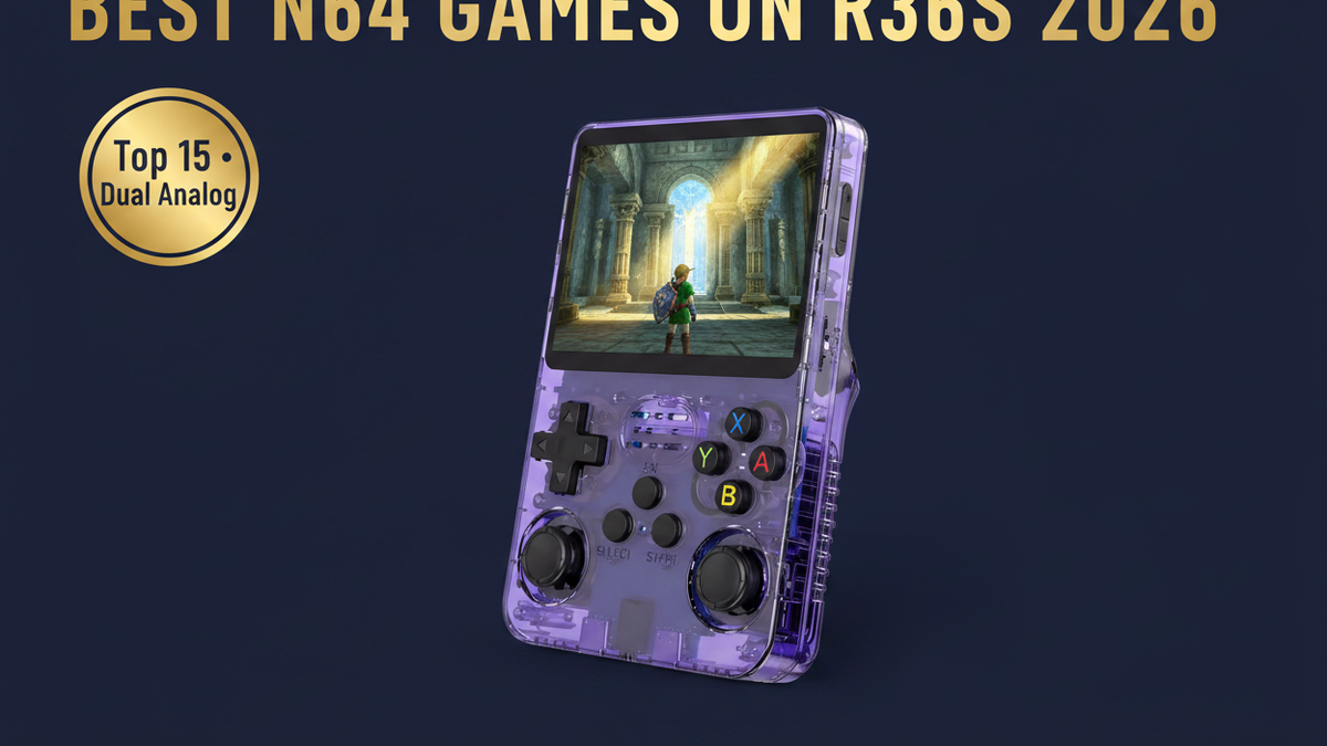 Best N64 games on R36S 2026 top 15 Mario 64 Zelda Ocarina of Time GoldenEye Banjo-Kazooie dual analog iGameConsole