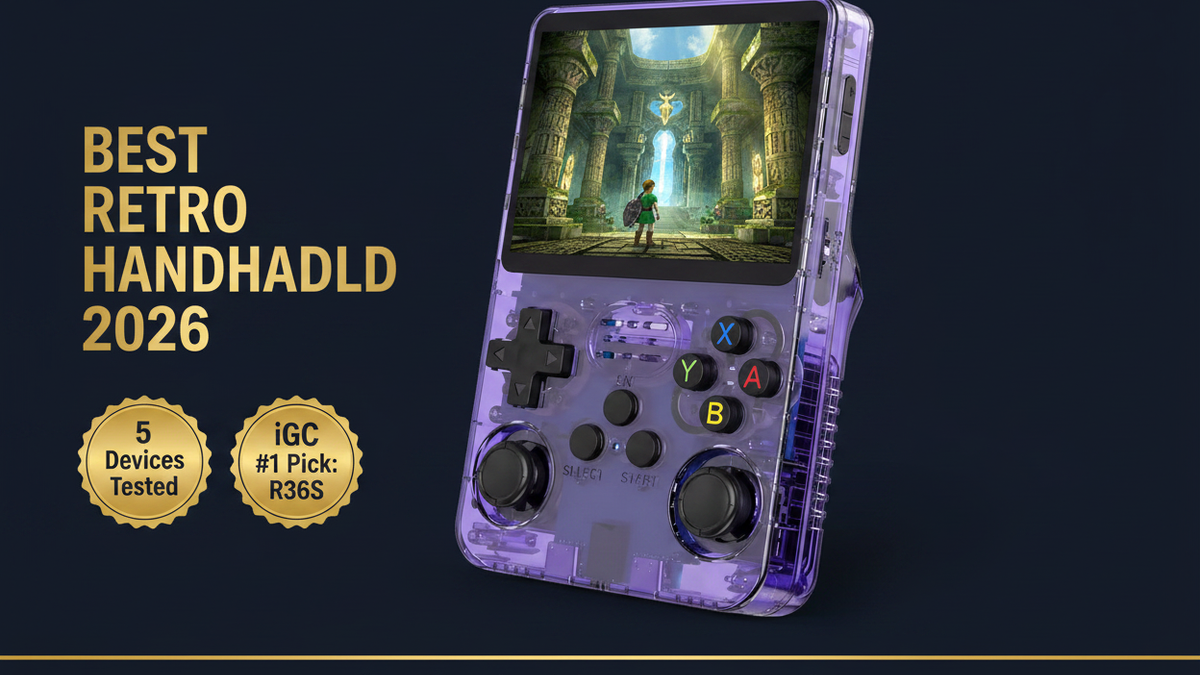 Best retro handheld 2026 top 5 ranked R36S R36MAX Retroid Pocket Flip 2 Miyoo Mini Plus iGC iGameConsole