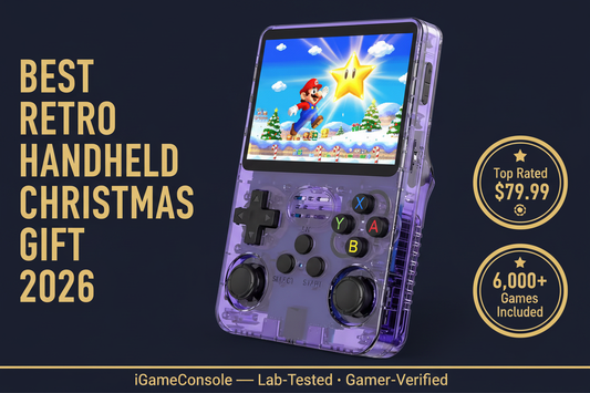 Best retro handheld Christmas gift 2026 R36S 6000 games $79.99 iGameConsole