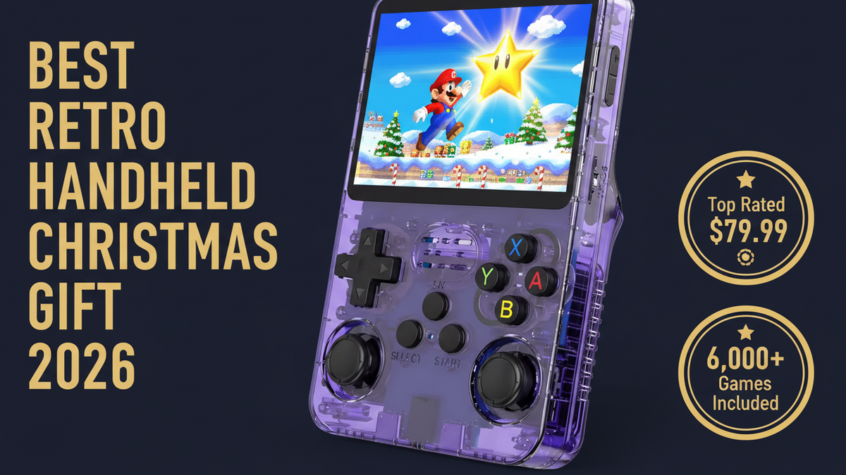Best retro handheld Christmas gift 2026 R36S 6000 games $79.99 iGameConsole