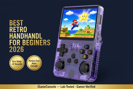 Best retro handheld for beginners 2026 R36S zero setup 47 seconds 6000 games iGameConsole