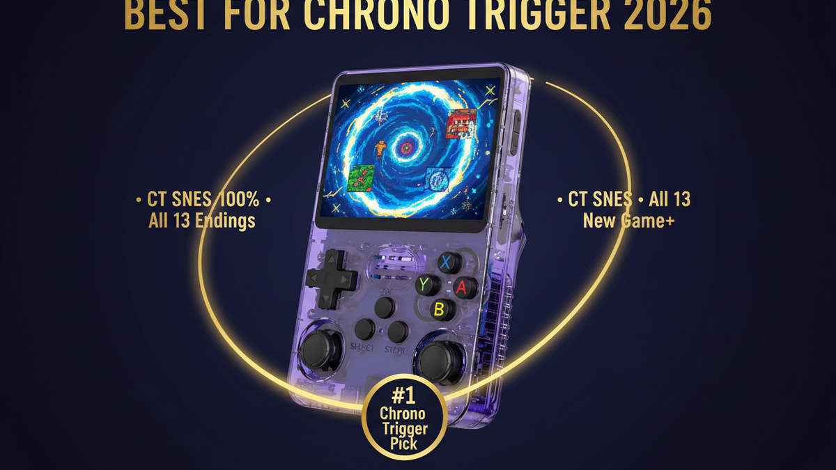 Best retro handheld for Chrono Trigger 2026 — CT SNES all 13 endings R36S by iGameConsole