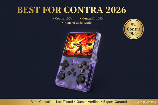 Best retro handheld for Contra 2026 — Konami Code works R36S by iGameConsole