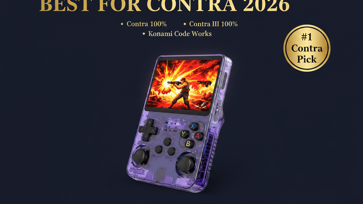 Best retro handheld for Contra 2026 — Konami Code works R36S by iGameConsole