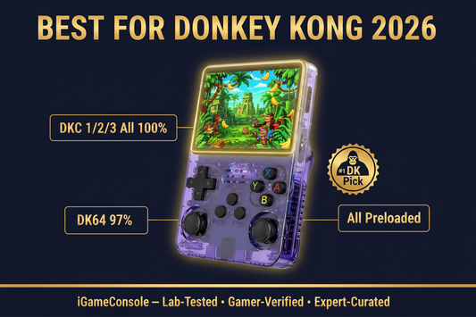 Best retro handheld for Donkey Kong 2026 — DKC trilogy DK64 R36S by iGameConsole
