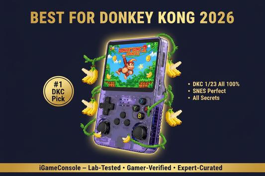 Best retro handheld for Donkey Kong Country 2026 — DKC 1 2 3 SNES R36S by iGameConsole