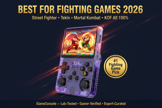 Best retro handheld for fighting games 2026 — SF2 Tekken MK KOF R36S by iGameConsole