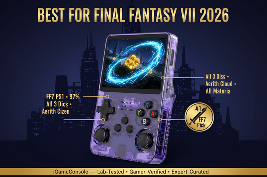 Best retro handheld for Final Fantasy VII 2026 — FF7 PS1 Cloud Aerith R36S by iGameConsole