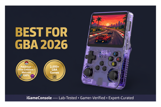 Best retro handheld for GBA games 2026 — Pokemon Fire Emblem Metroid 100% R36S by iGameConsole