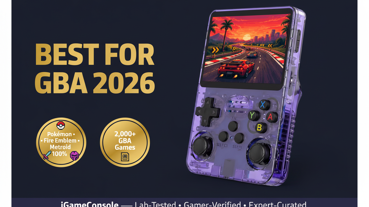 Best retro handheld for GBA games 2026 — Pokemon Fire Emblem Metroid 100% R36S by iGameConsole