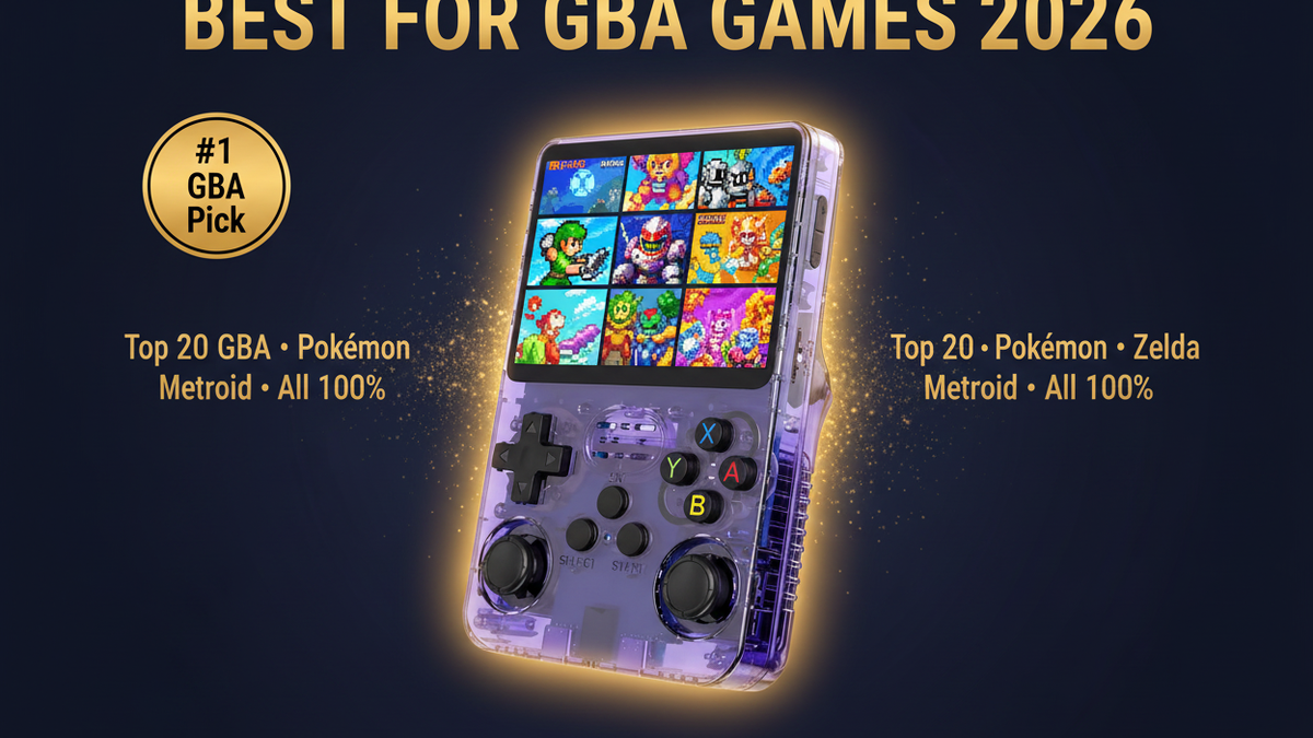 Best retro handheld for GBA games 2026 — Pokemon Zelda Metroid Fire Emblem R36S by iGameConsole