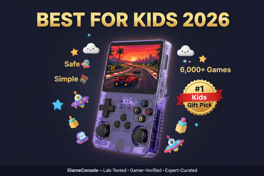 Best retro handheld for kids 2026 — R36S safe no IAP by iGameConsole