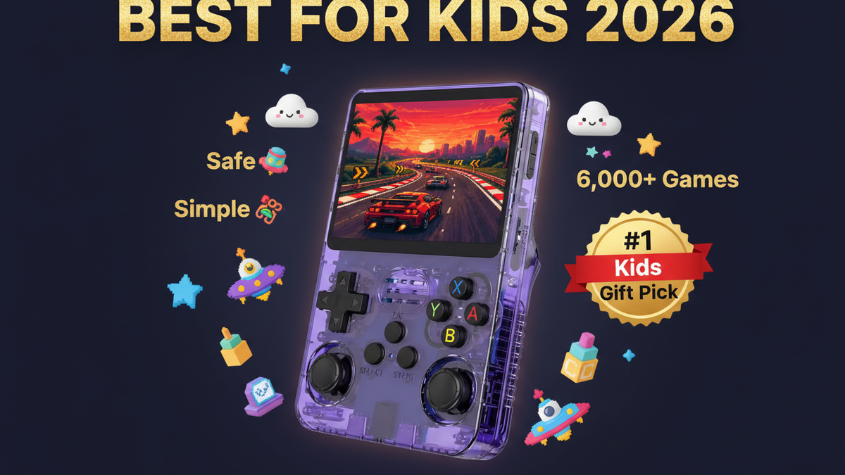 Best retro handheld for kids 2026 — R36S safe no IAP by iGameConsole