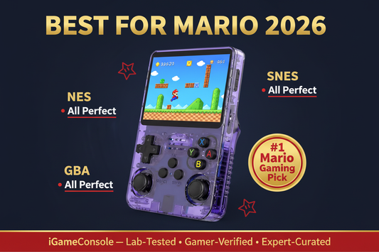 Best retro handheld for Mario games 2026 — R36S NES SNES GBA 100% by iGameConsole