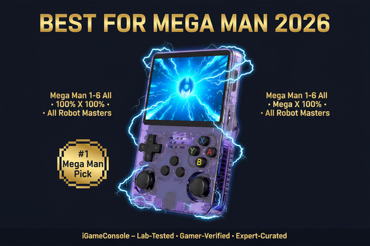 Best retro handheld for Mega Man 2026 — MM 1-6 Mega Man X R36S by iGameConsole