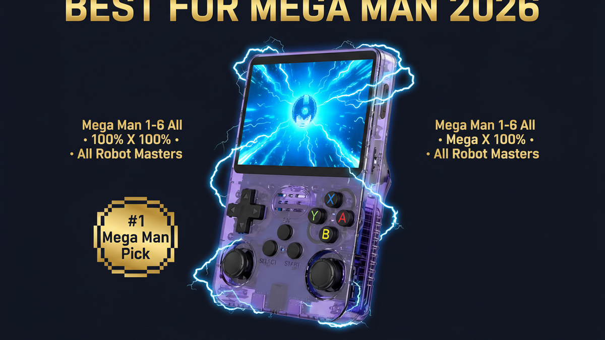 Best retro handheld for Mega Man 2026 — MM 1-6 Mega Man X R36S by iGameConsole