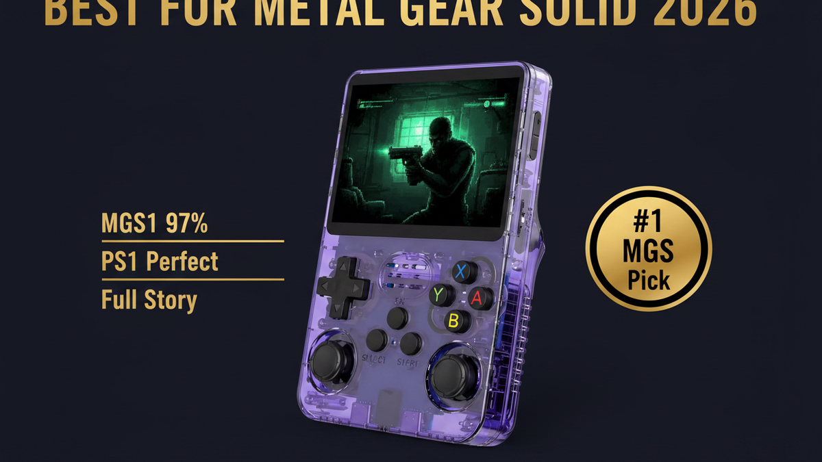 Best retro handheld for Metal Gear Solid 2026 — MGS1 PS1 Snake R36S by iGameConsole