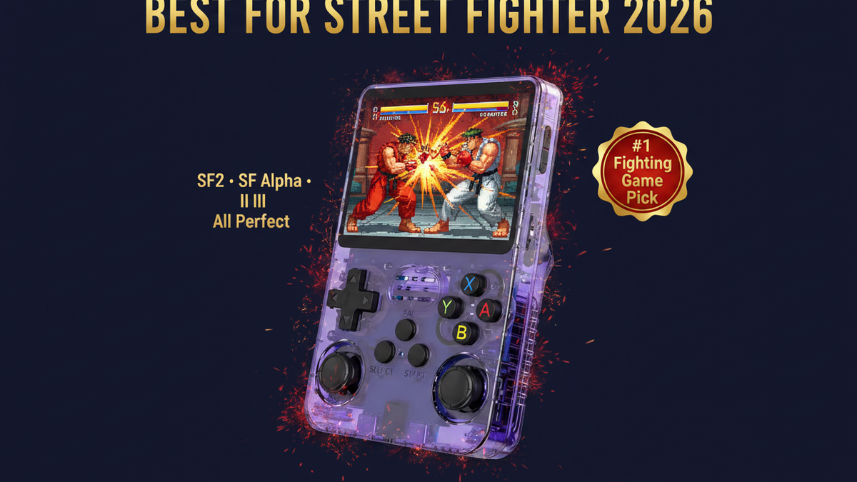 Best retro handheld for Street Fighter 2026 — SF2 KOF MK R36S by iGameConsole