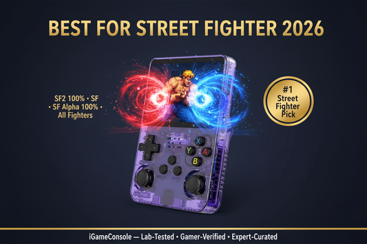 Best retro handheld for Street Fighter 2026 — SF2 Alpha series R36S by iGameConsole
