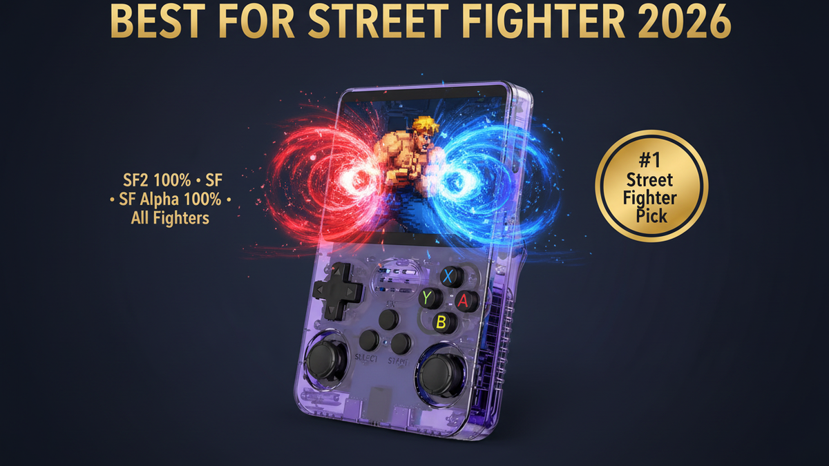 Best retro handheld for Street Fighter 2026 — SF2 Alpha series R36S by iGameConsole