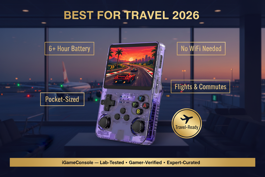 Best retro handheld for travel 2026 — 6 hour battery no WiFi pocket-sized R36S by iGameConsole