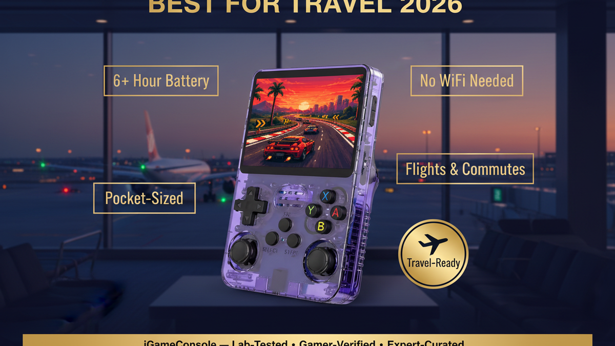 Best retro handheld for travel 2026 — 6 hour battery no WiFi pocket-sized R36S by iGameConsole
