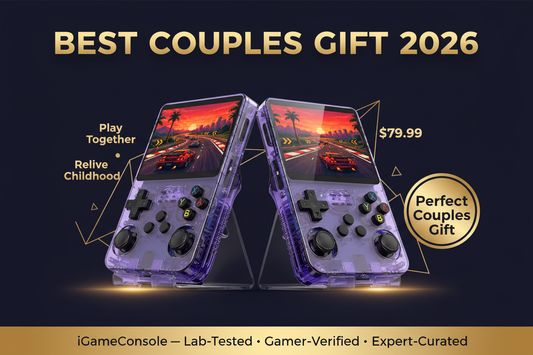 Best retro handheld gift for couples 2026 — R36S play together by iGameConsole