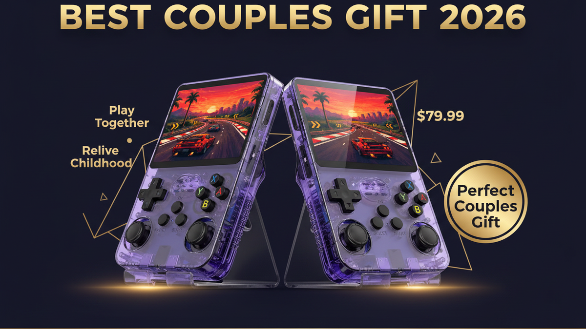 Best retro handheld gift for couples 2026 — R36S play together by iGameConsole
