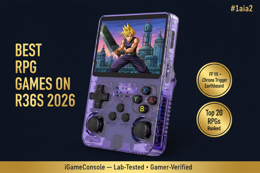 Best RPG games on R36S 2026 Final Fantasy VII Chrono Trigger Earthbound Pokemon top 20 iGameConsole
