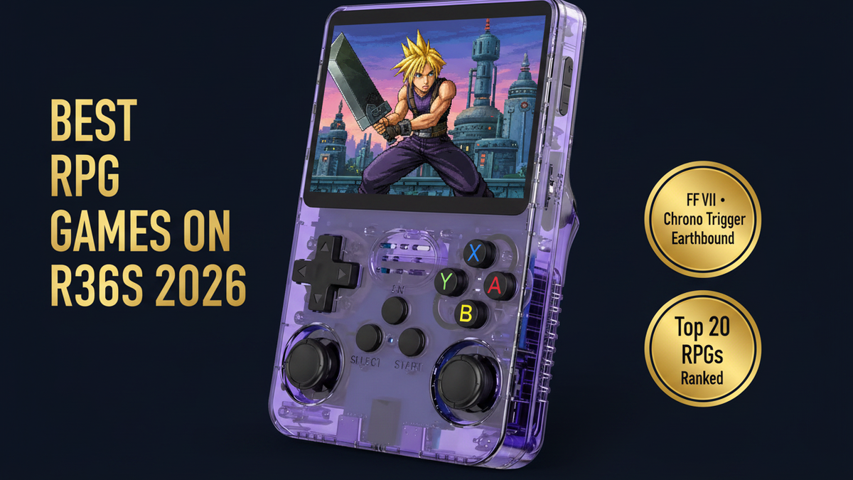 Best RPG games on R36S 2026 Final Fantasy VII Chrono Trigger Earthbound Pokemon top 20 iGameConsole