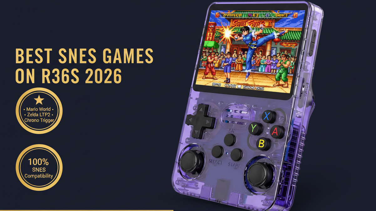 Best SNES games on R36S 2026 Mario World Zelda LTTP Chrono Trigger Street Fighter II top 30 iGameConsole