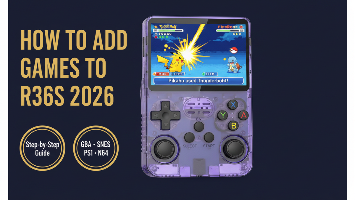 How to add games to R36S 2026 microSD ROM folder GBA SNES PS1 N64 step by step guide iGameConsole