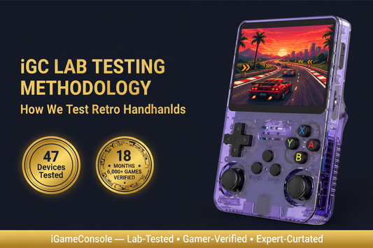 iGC lab testing methodology retro handhelds 47 devices 18 months 12-point system by iGameConsole