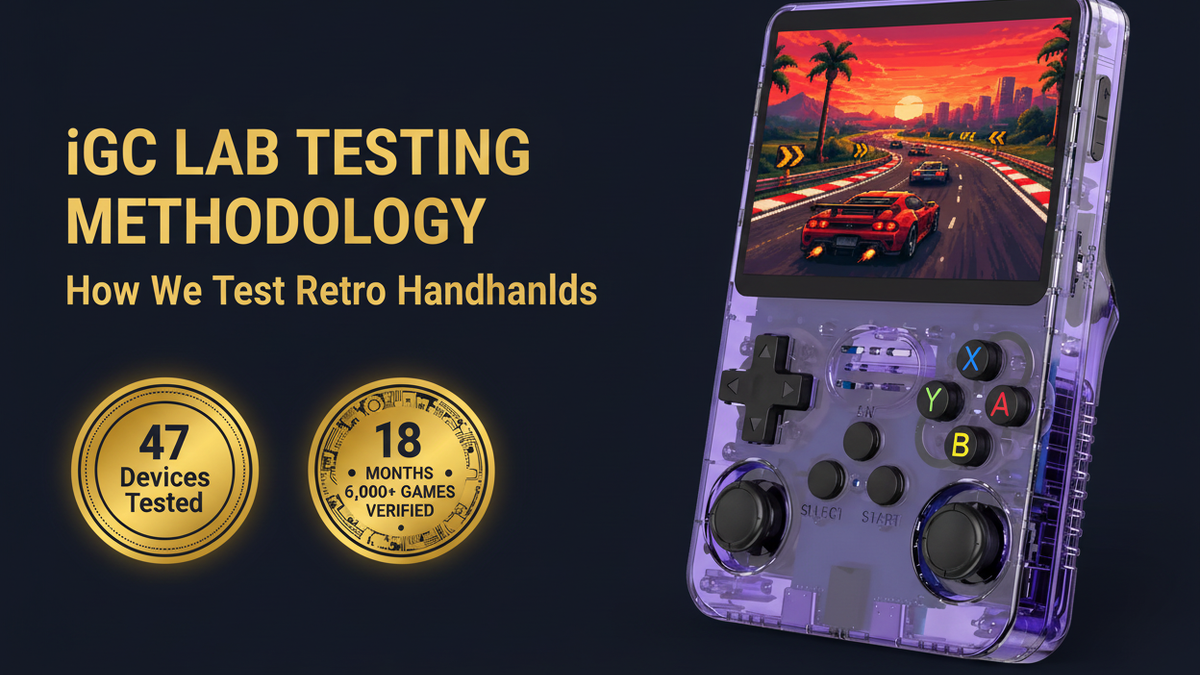 iGC lab testing methodology retro handhelds 47 devices 18 months 12-point system by iGameConsole