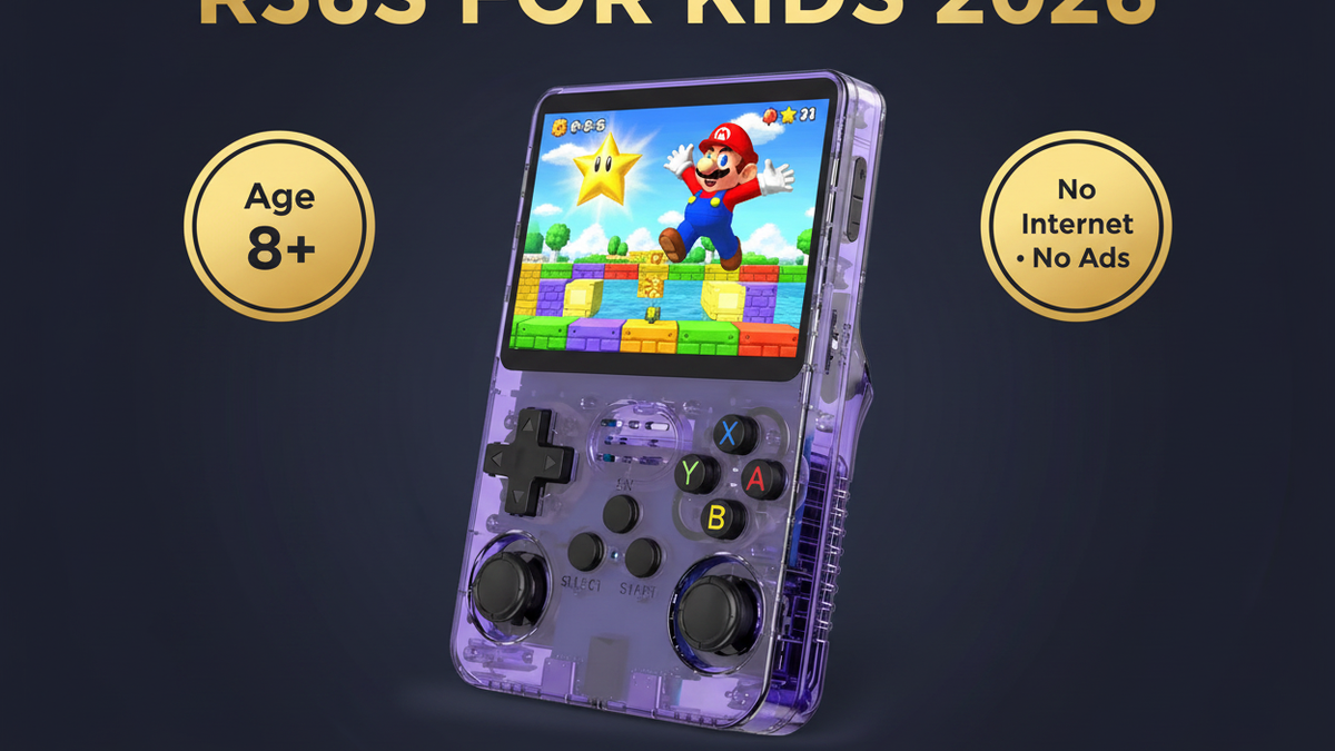 Is R36S good for kids 2026 age 8 plus no internet no ads no in-app purchases classic games safe iGameConsole
