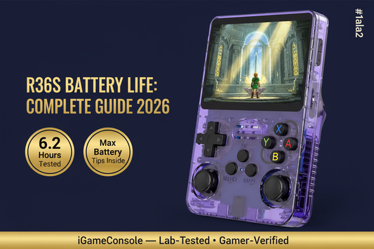 R36S battery life 2026 complete guide 6.2 hours tips maximize iGameConsole lab tested