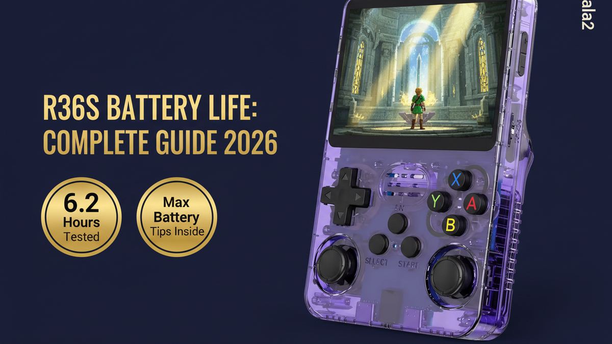 R36S battery life 2026 complete guide 6.2 hours tips maximize iGameConsole lab tested