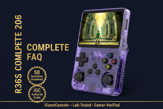 R36S complete FAQ 2026 50 questions answered price games battery controls setup troubleshooting iGameConsole