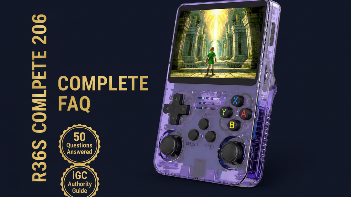 R36S complete FAQ 2026 50 questions answered price games battery controls setup troubleshooting iGameConsole